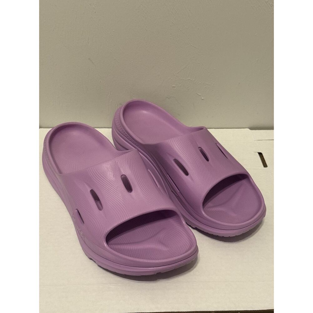 Hoka Men's Ora Recovery 3 Comfort Slip On Slide Sandals Purple Size 14